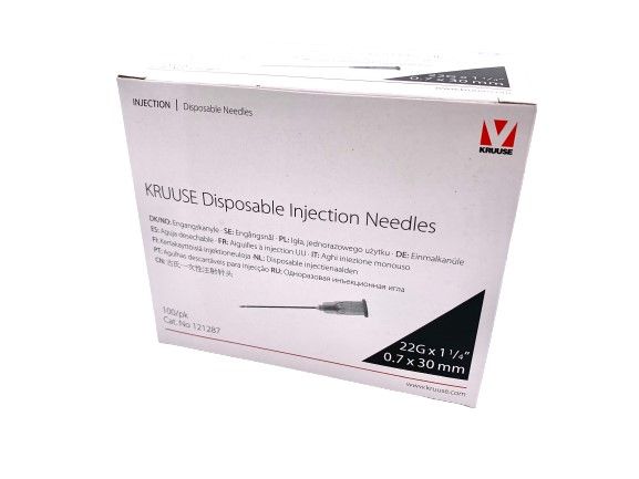 black disposable needle 07 x 32mm 22g x 1 per 100 pieces