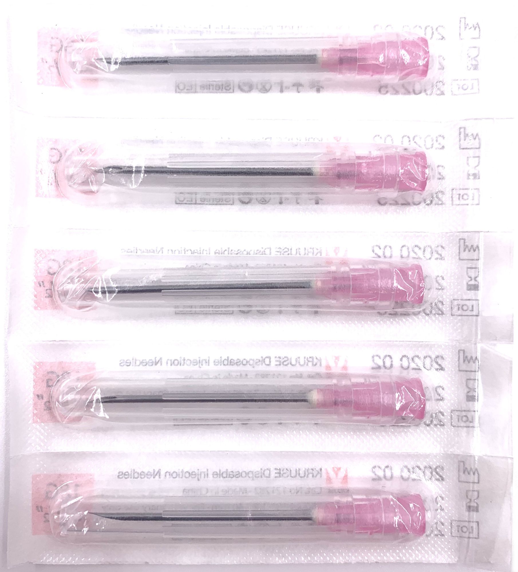 pink disposable needle 12 x 40mm 18g x 1 per 100 pieces